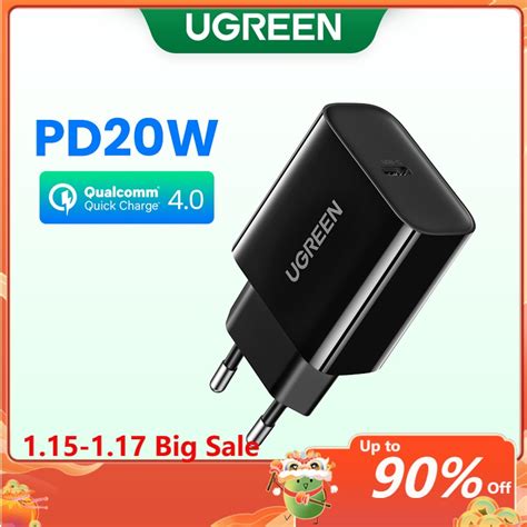 Carregador UGREEN Tipo C Carga Rápida QC4 0 PD20W Compatível iPhone