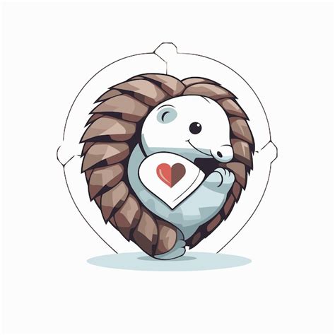 Premium Vector | Hedgehog with a heart in his hand vector illustration