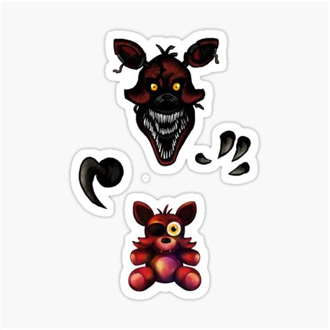 "Five Nights at Freddy's - Fnaf 4 - Nightmare Foxy Plush" Sticker for ...