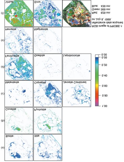 Selected mineral fraction maps covering the range of minerals ...