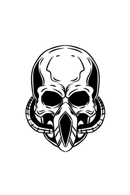 Premium Vector Skull With Mask Vector Illustration