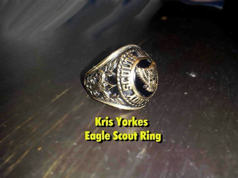 Kris Yorkes Eagle Scout ring made from the Gold from his fathers Eagle Scout ring given to him ...