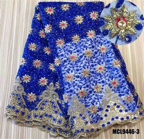 2017 Latest Flower Applique French Beaded Lace Beaded Sequined Lace