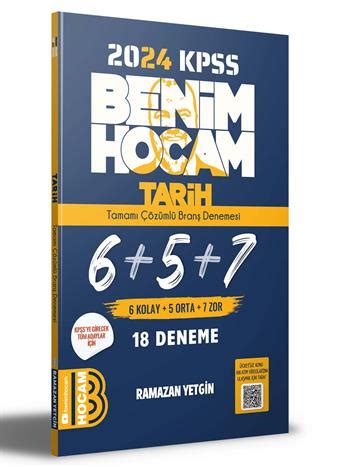 2024 KPSS Tarih Tamamı Çözümlü 6 5 7 Deneme Benim Hocam Yayınları