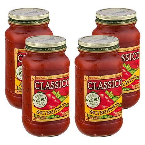 4 Pack Classico Spicy Red Pepper Pasta Sauce 24 Oz Jar