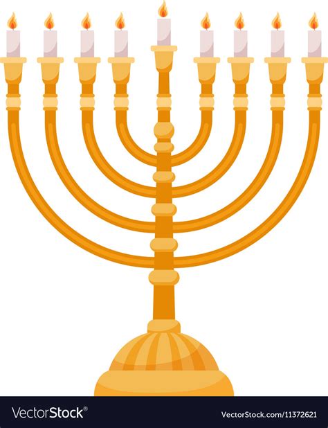 Hanukkah Menorah Isolated On White Royalty Free Vector Image