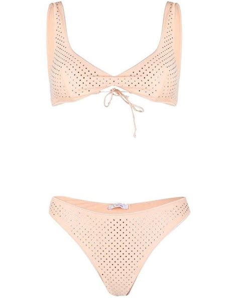 Oséree Crystal embellished Bikini in Natural Lyst Canada