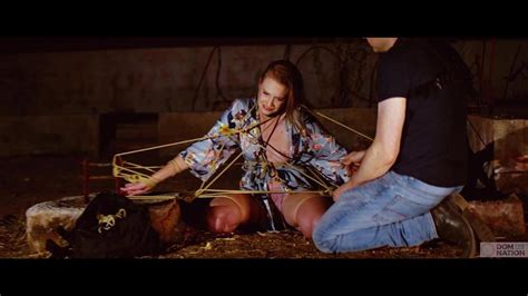 DOMTHENATION Beautiful Blonde Submissive Ashley Lane Gets Tied Up And Has Her Nipples Caned