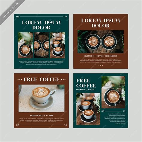 Premium Vector | Coffee shop event on social media post template