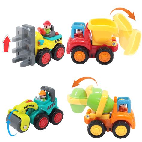 Buy Joyin 6 Cartoon Construction Vehicles Includes 4 Push And Go