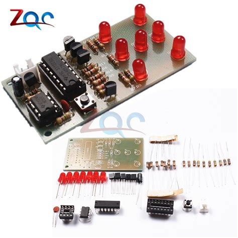 Electronic Dice Ne555 Cd4017 Diy Kit 5mm Red Leds 4 5 5v Icsk057a Electronic Fun Kit Shopee