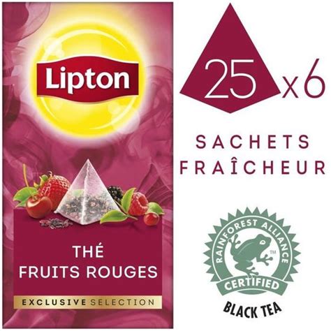 Lipton Thé Fruits Rouges 6 x 25 sachets pyramides Cdiscount Au quotidien