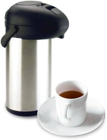 L Airpot Tea Coffee Carafe Pump Action Stainless Steel Air Pot For Hot Drinks Soup