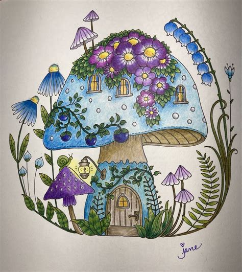 Mushroom House Worlds Of Wonder Coloring Book By Johanna Basford