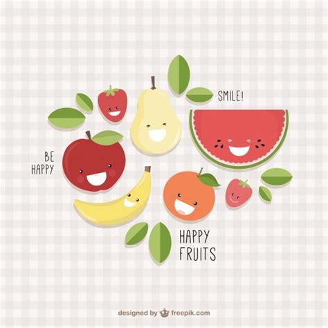 Frutas Felices Vector Gratis