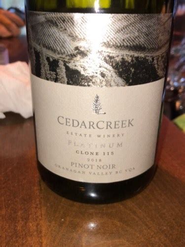 Cedar Creek Estate Winery Platinum Clone Pinot Noir Vivino