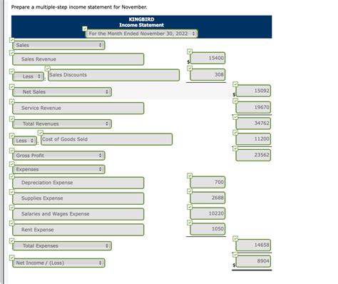 Solved Prepare A Multiple Step Income Statement For Chegg