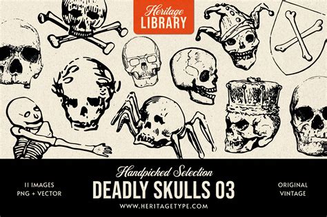 Free Vintage Skull Illustrations | Heritage Type Co.