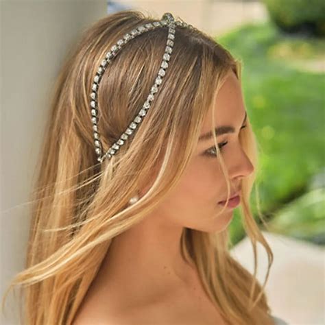 Stonefans Strass Nupcial Hairband Acess Rios Do Cabelo Do Casamento