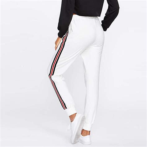 Buy High Waist Harem Pants Women Stripe Elastic Casual Pants At