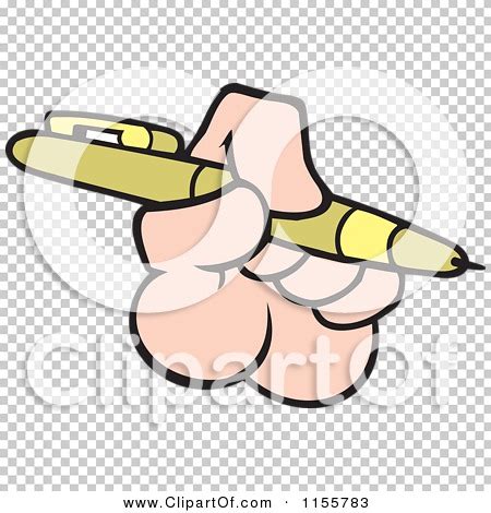 Cartoon Of A Hand Holding A Pen Royalty Free Vector Illustration By