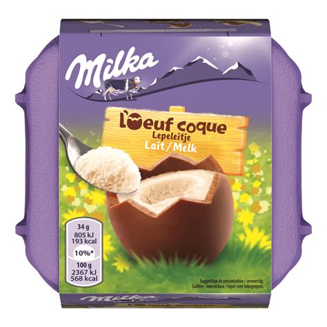 Milka Œuf Coque Chocolat Au Lait Fourré Crème Confiseur 4 Pièces 136g