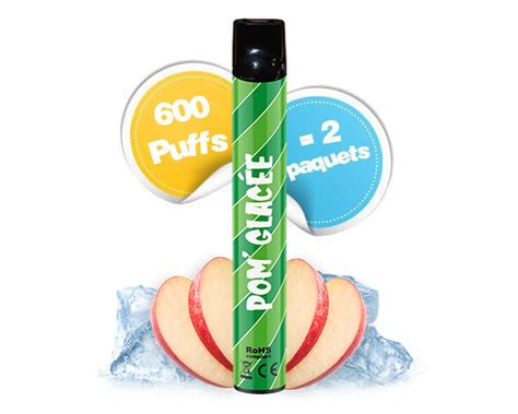 Wpuff Liquideo Pom Glacée CE puff cigarette jetable gout pomme