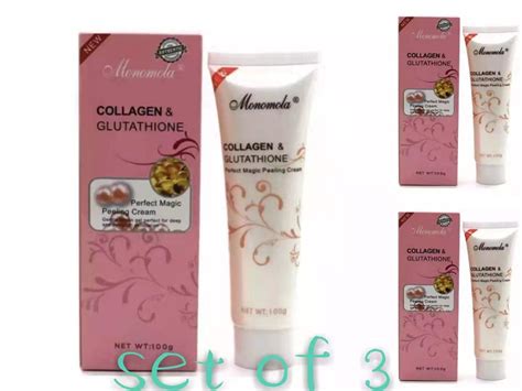 SET OF 3 Nature Beauty Collagen And Glutathione Peeling Cream 100g