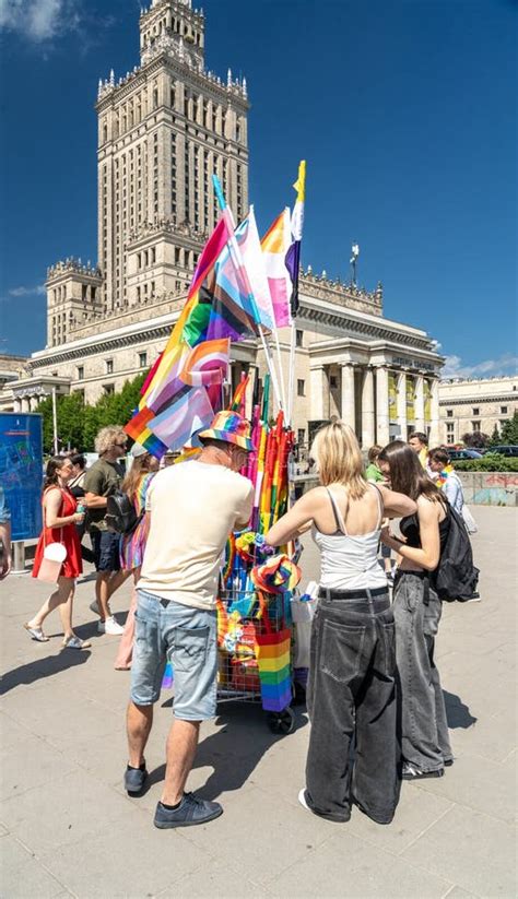 Lgbtq Pride Parade Lgbt Rainbow Flags Colorful Carnival Crowd Gay Tolerance Festival Freedom