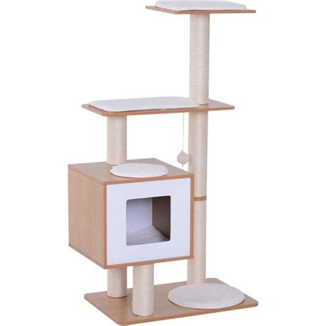 PawHut Arbre à Chats Design Contemporain griffoirs grattoirs sisal