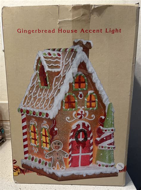 Cracker Barrel Gingerbread Light Up House Accent Light Christmas In Box