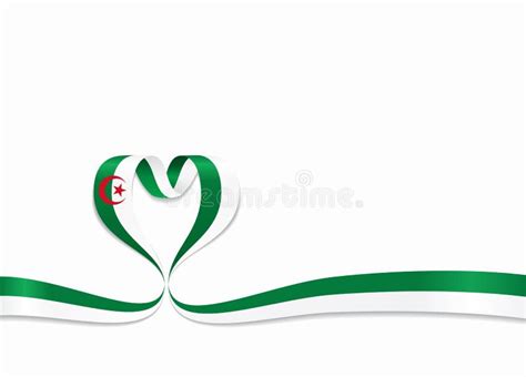 Algerian Flag Heart-shaped Ribbon. Vector Illustration. Stock Vector - Illustration of ...