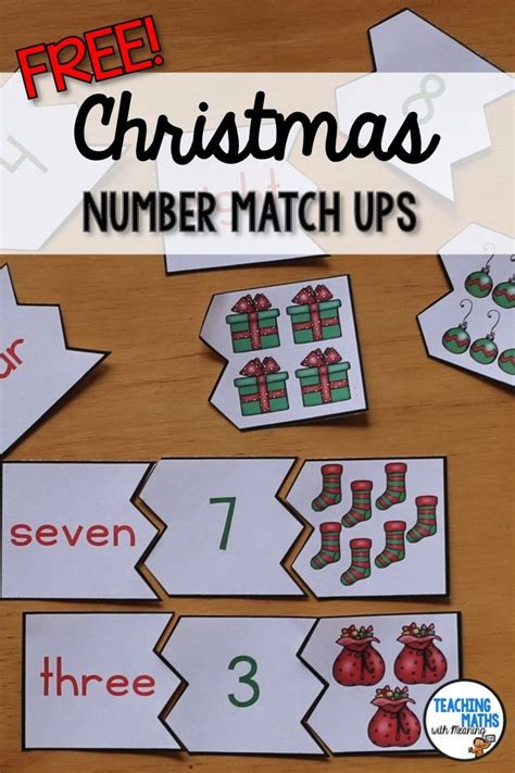 Christmas Number Match Up And Worksheet Christmas Math Activities