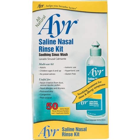 Ayr Saline Nasal Rinse Kit - 1 Bottle, 50 Refills, 1 Count - Kroger