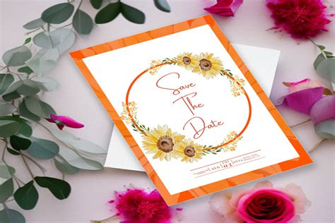 Sunflower Wedding Invitation Card Design Graphic by DesignConcept ...