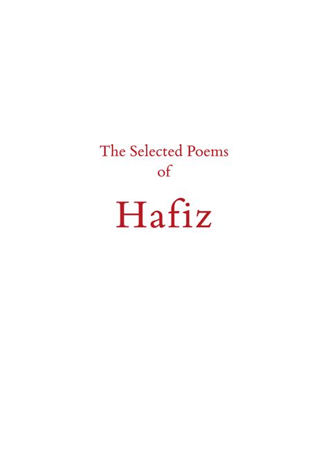 Pdf Selected Poems Of Hafiz