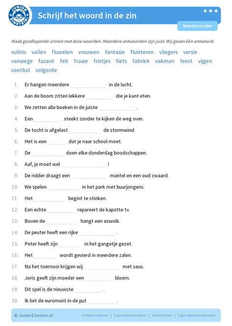 Werkbladen Weetwoorden Schrijf Je F Of V