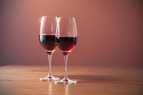 Premium Photo Two Glasses Of Wine Sit On A Table With A Pink Background