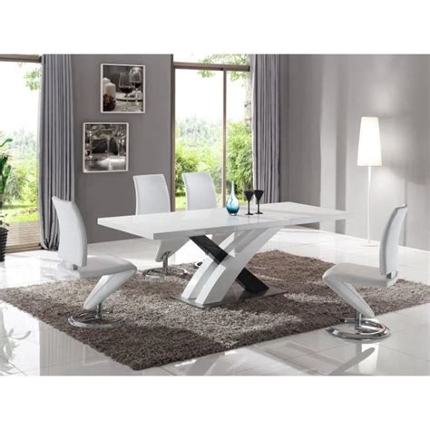 Table extensible ultra design coloris blanc laqué Achat Vente table