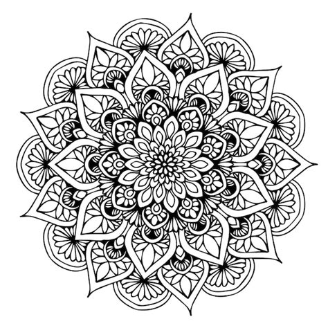 Libro Para Colorear Mandalas Forma De Flor Vector Premium