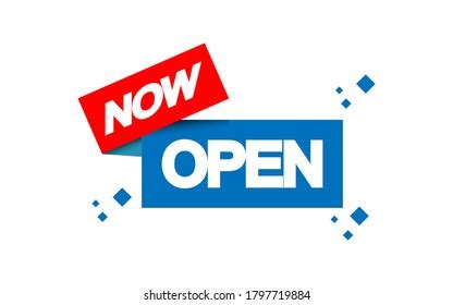 Now Open Sign Banner Red White Stock Vector (Royalty Free) 1797719884 ...