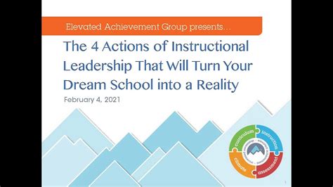 Webinar The 4 Actions Of Instructional Leadership That Will Turn Your