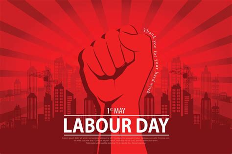 International Labour Day Vector Poster Happy Labour Day 1st May With