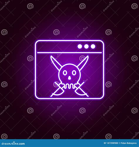 Hacker, Pirate Icon in Neon Style. Can Be Used for Web, Logo, Mobile ...