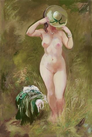 Standing Nude With Straw Hat Cape Cod By George Grosz On Artnet