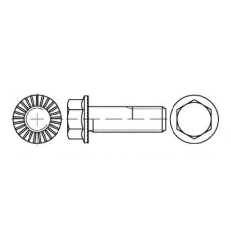 Sechskant Flanschschrauben M 12 X 35 Klasse 100 Blank Mit Sperr Rippen