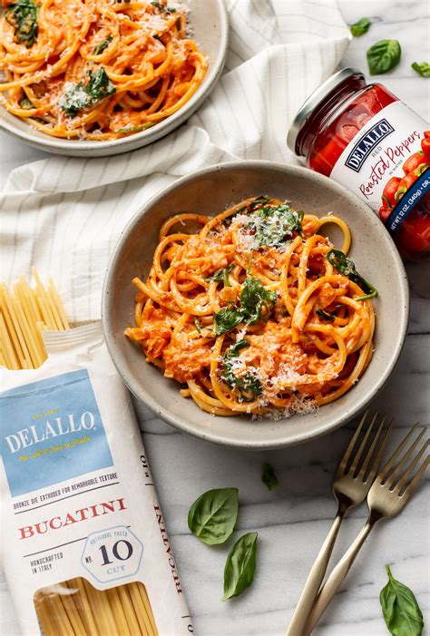 Creamy Roasted Red Pepper Pasta • Salt And Lavender