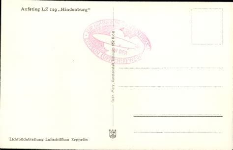 Ansichtskarte Postkarte Luftschiff LZ 129 Hindenburg Akpool De