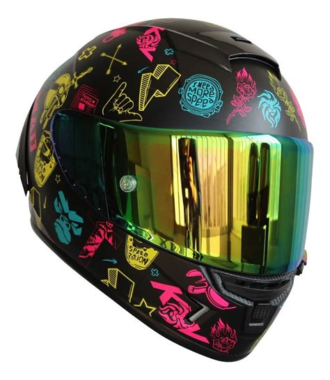 Casco Para Moto Kov Aircut Smash Multi Color Negro Motocity MOTOCITY