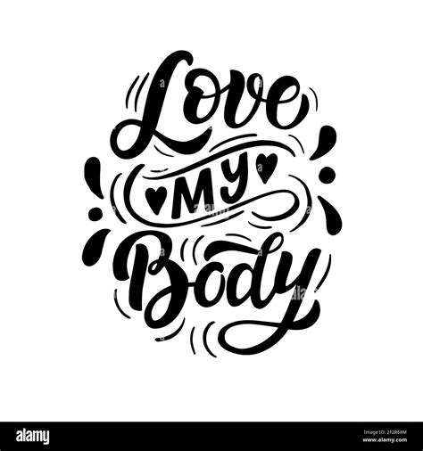 Lettering Composition Love My Body In Vector Graphics Black Letters